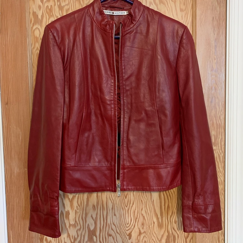 Tommy Hilfiger Red Leather Jacket